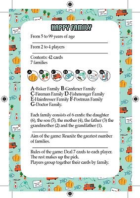 Juego de cartas Happy Family