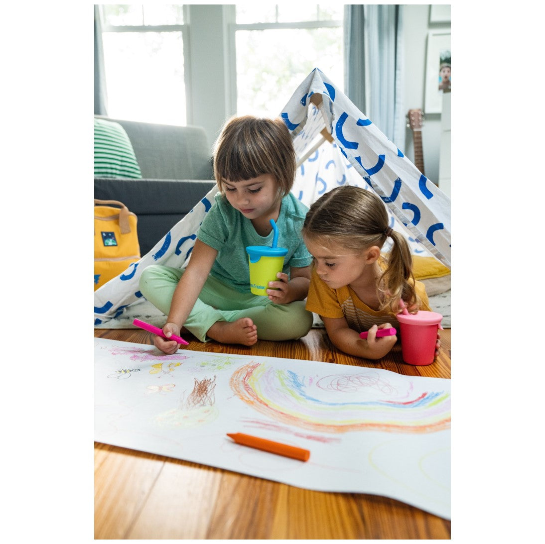 Pack x2 Tapa Sippy Kids Cup Pink Tie Dye