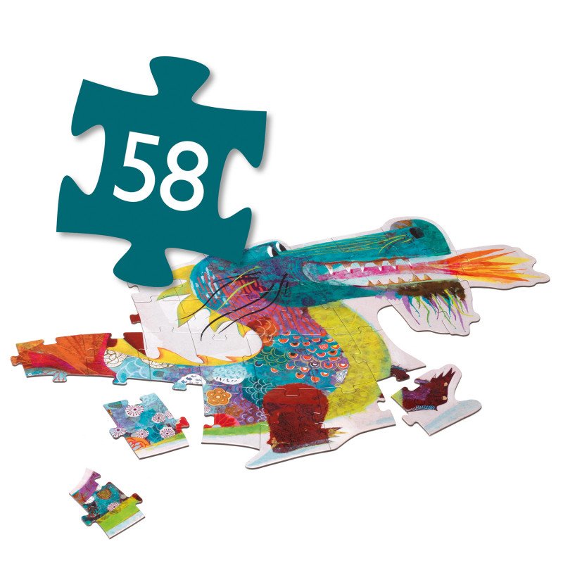 Puzzle gigante León el dragón 58 piezas