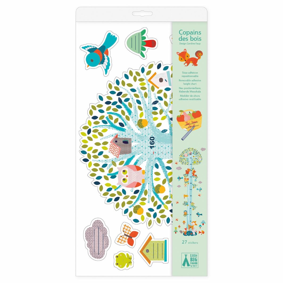 Medidor de altura adhesivo reutilizables - Amigos del bosque