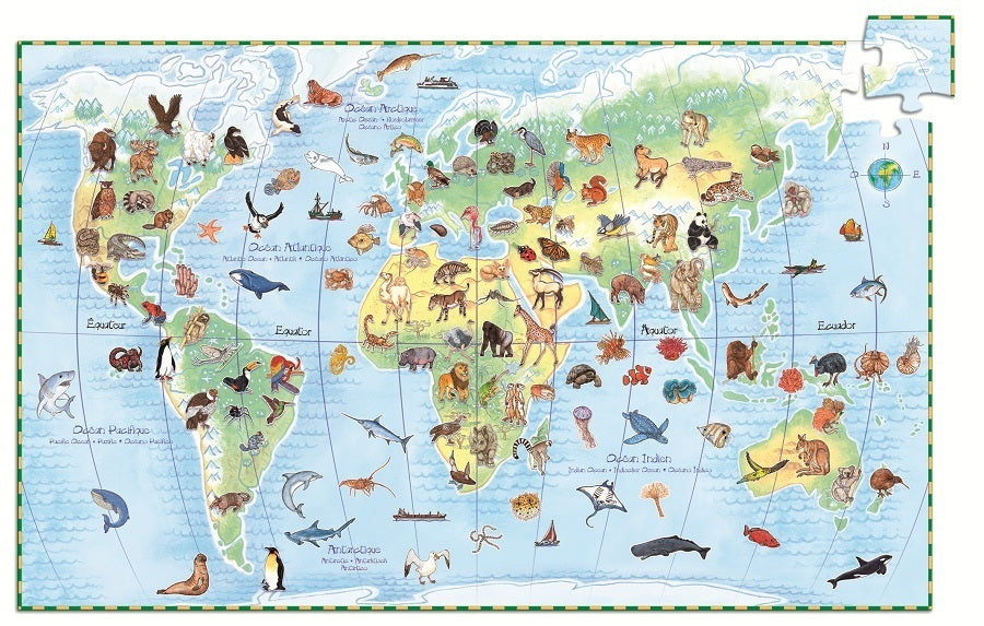 Puzzle observación Animales del mundo 100 piezas