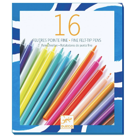 Marcadores punta fina 16 colores