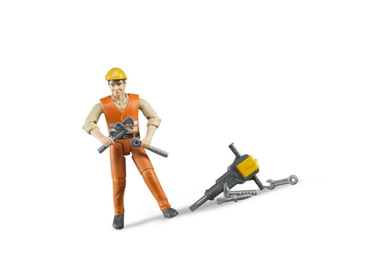 Hombre obrero con accesorios